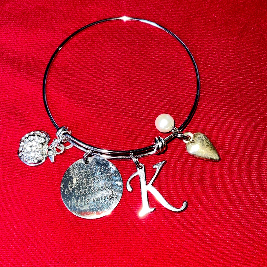 Ursteel Teacher Gifts For Women, K Initial Charm Bracelet